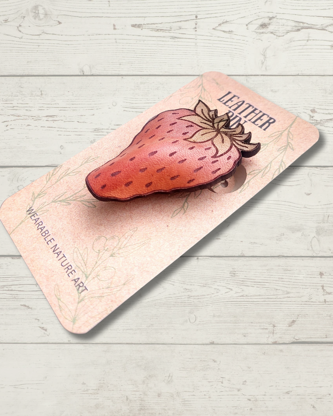 Strawberry Leather Pin