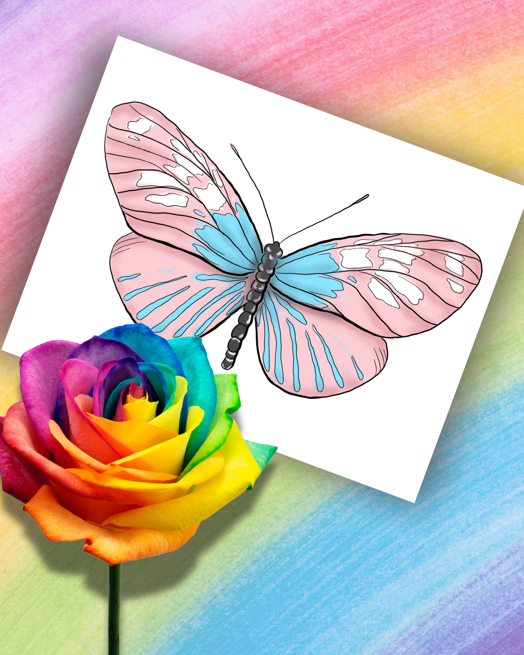 Pride Flag Butterfly Art Prints