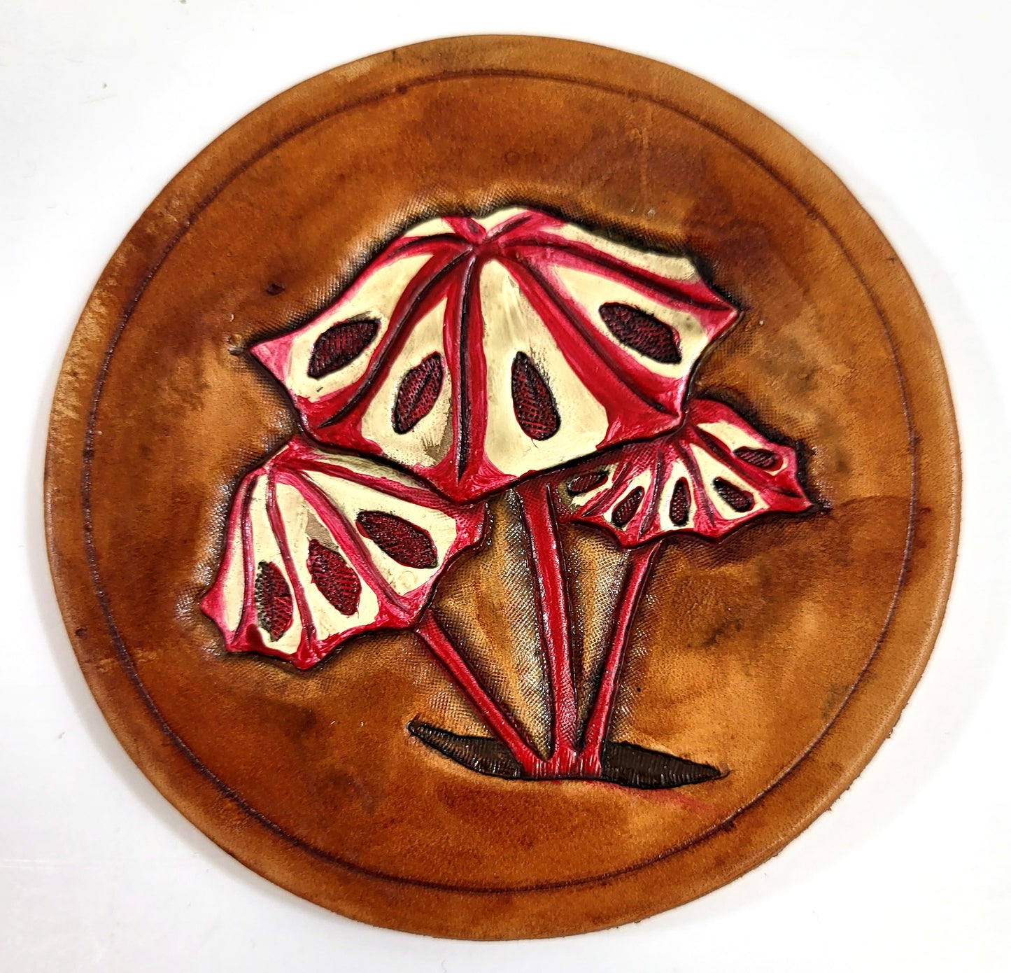 Mushroom Leather Art Rounds