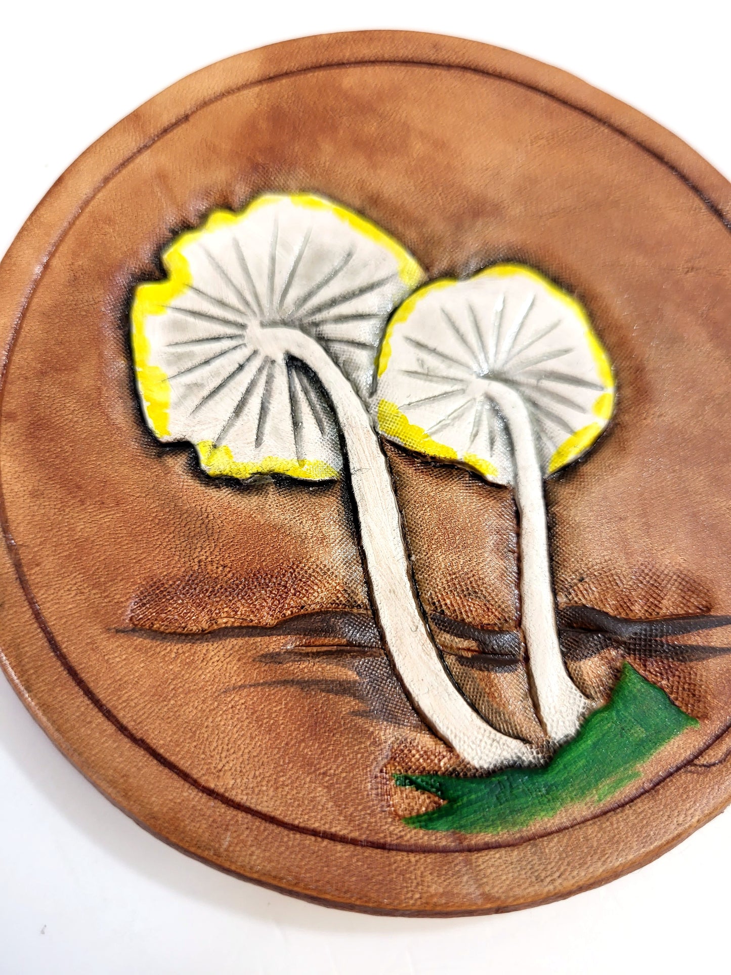 Mushroom Leather Art Rounds
