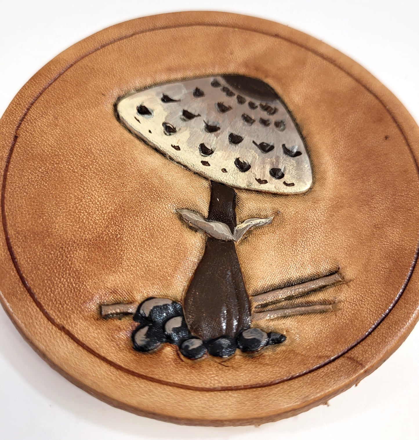 Mushroom Leather Art Rounds