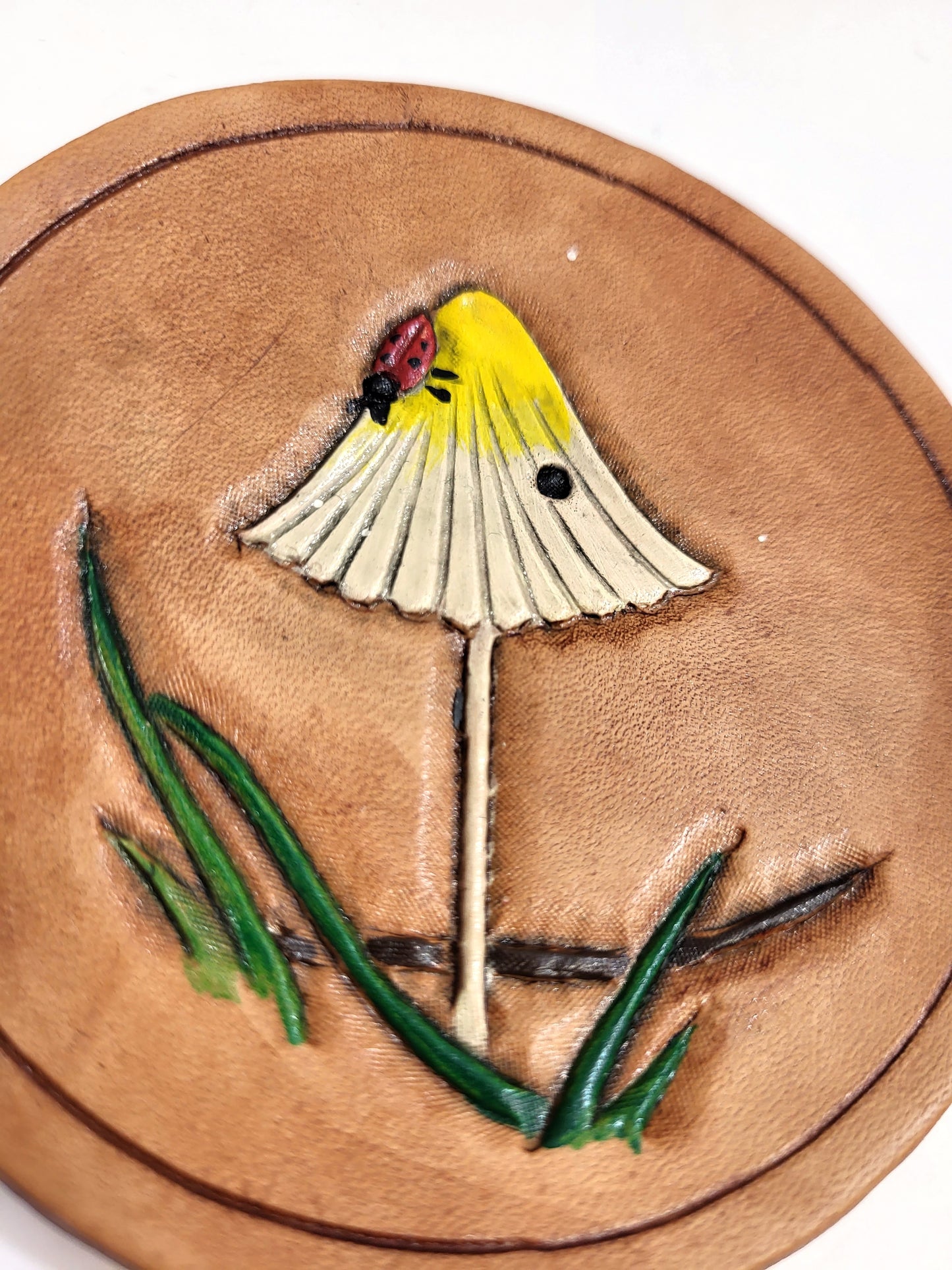 Mushroom Leather Art Rounds