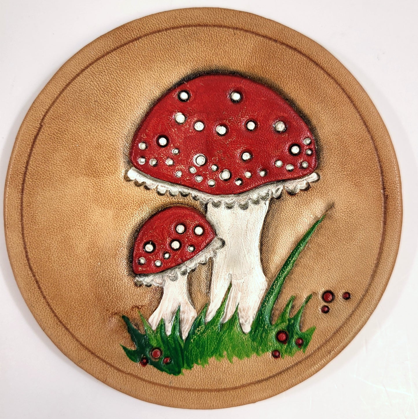 Mushroom Leather Art Rounds