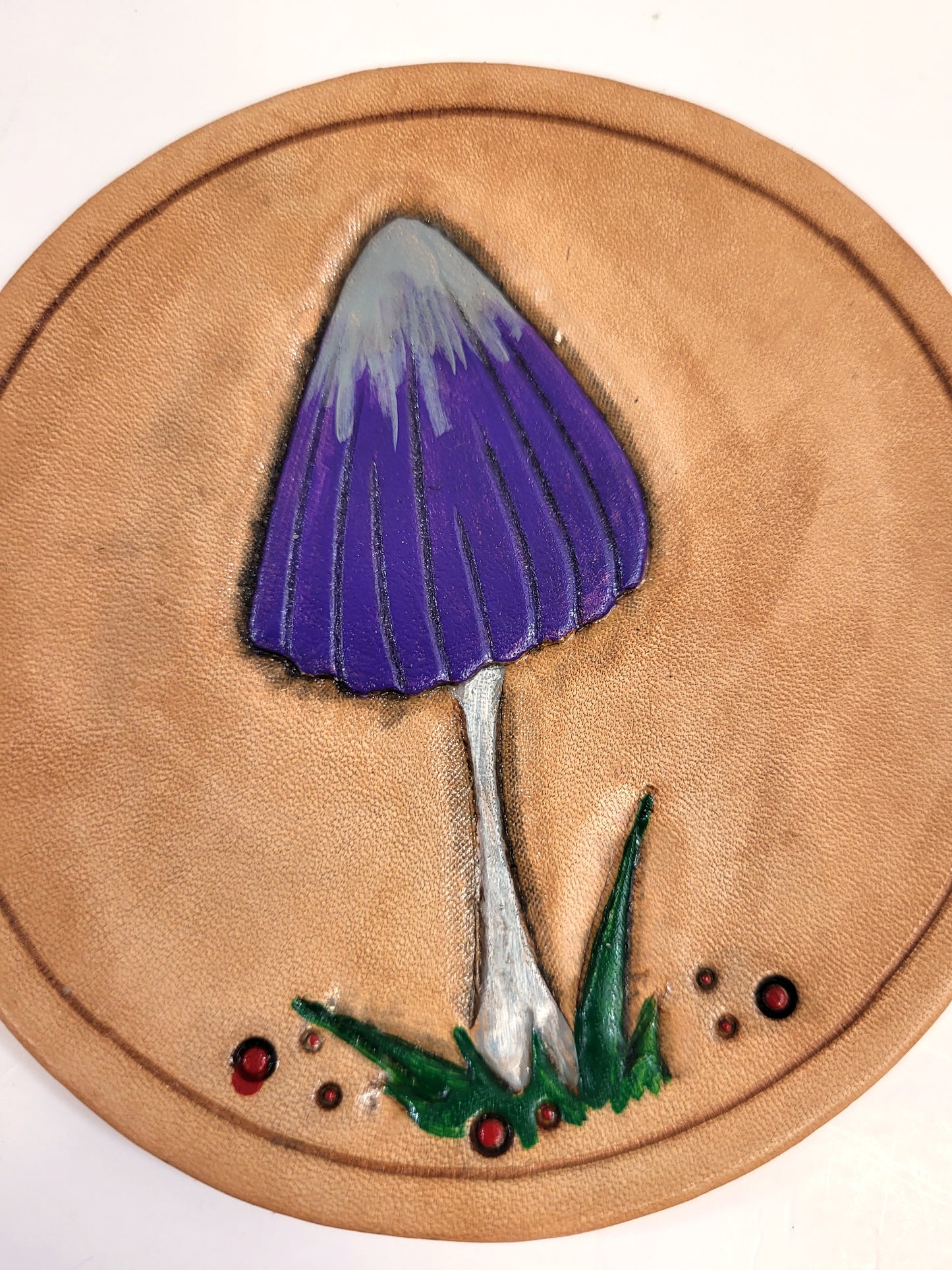 Mushroom Leather Art Rounds