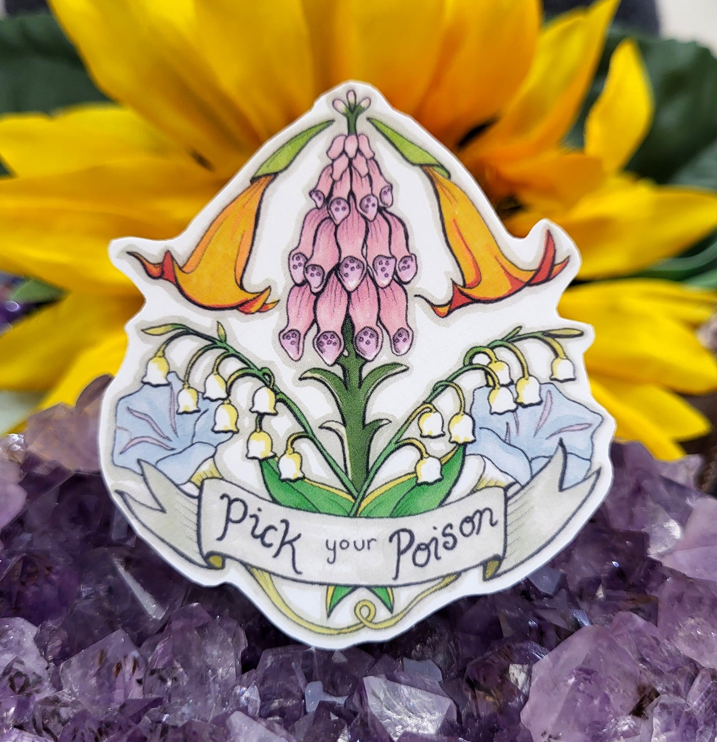 Pick Your Poisonous Flower Bouquet Vinyl Sticker