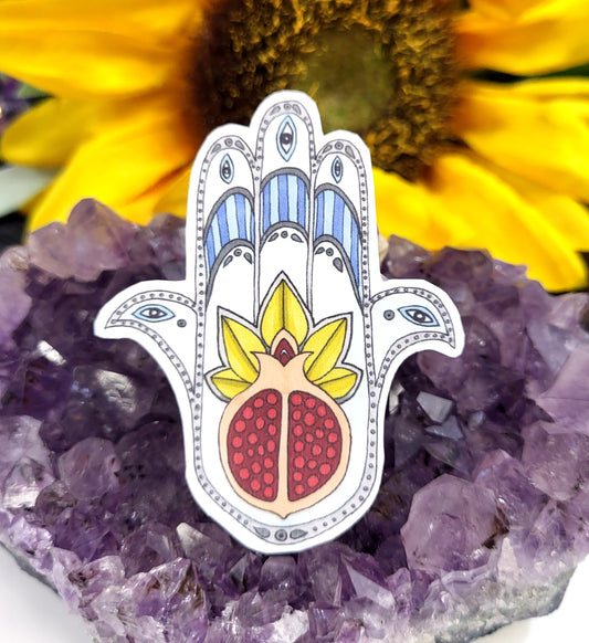 Pomegranate Hamsa Vinyl Sticker