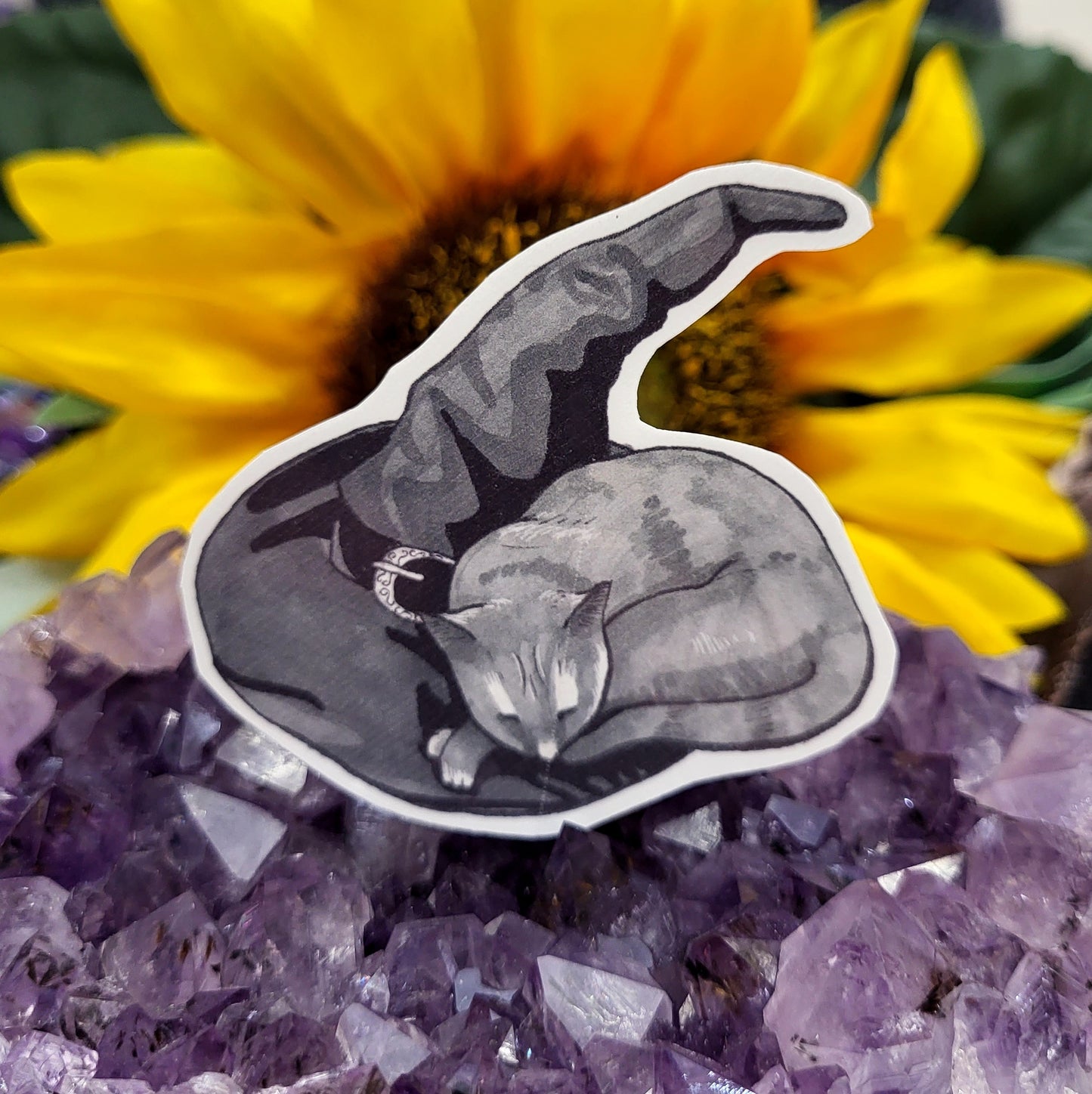 Witchy Kitty Vinyl Sticker