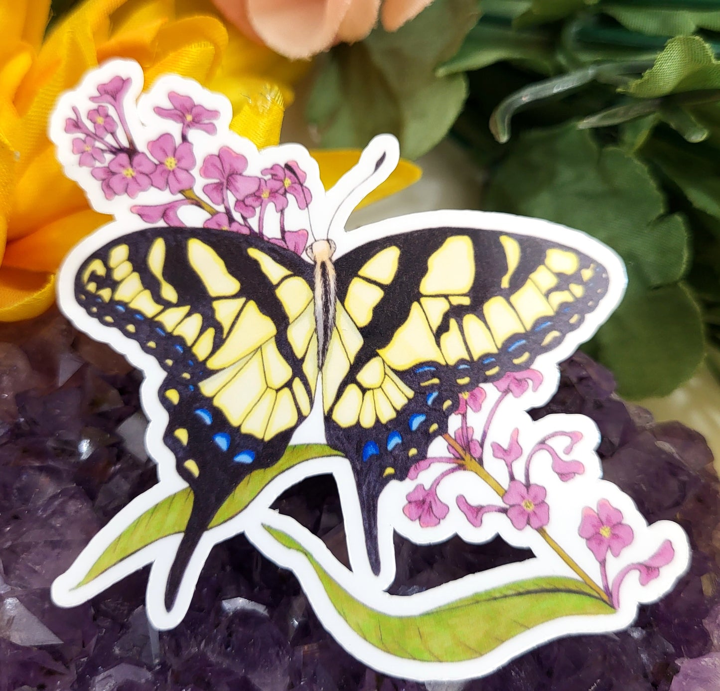 Yellow Swallowtail Butterfly Vinyl Sticker