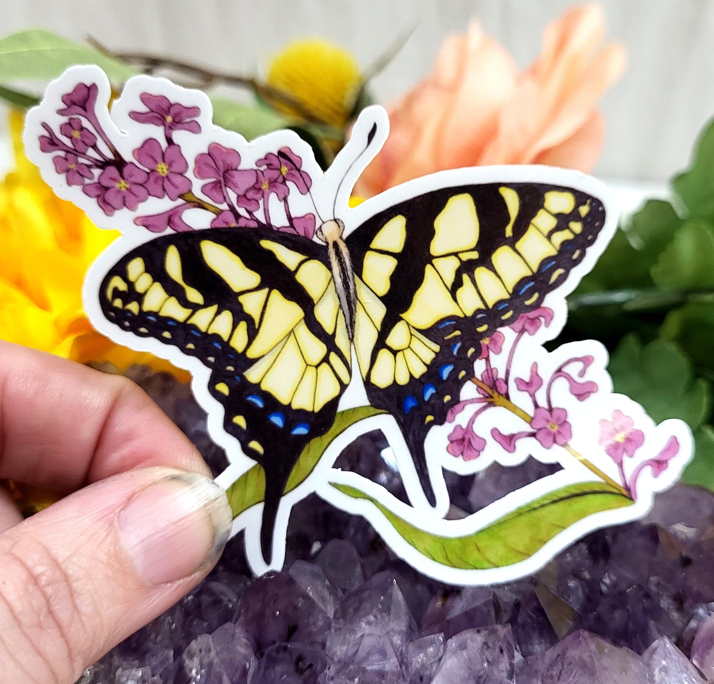 Yellow Swallowtail Butterfly Vinyl Sticker