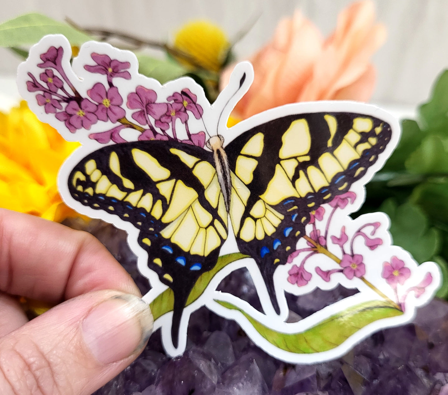 Yellow Swallowtail Butterfly Vinyl Sticker
