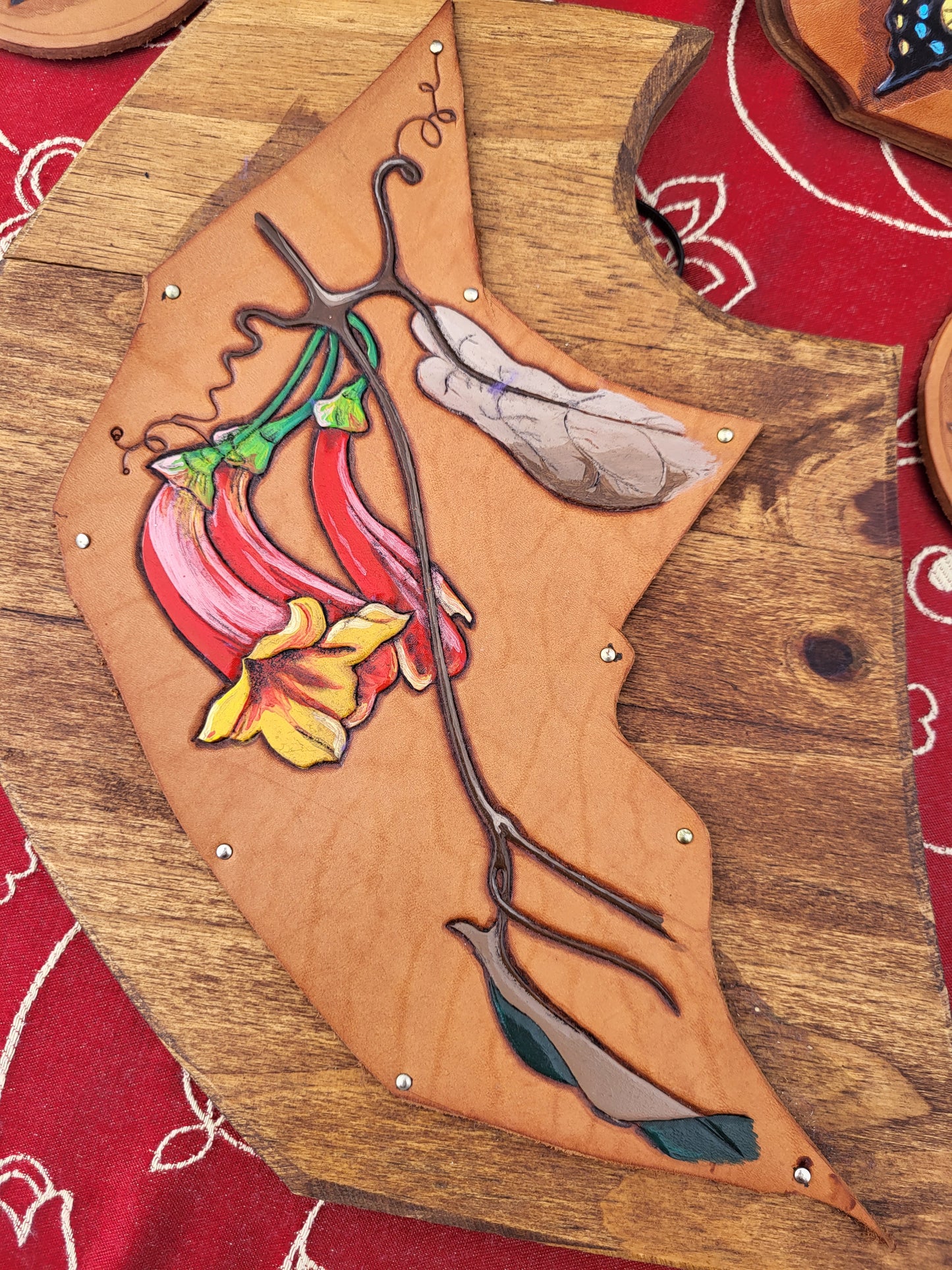 Crossvine Leather Wildflower Art