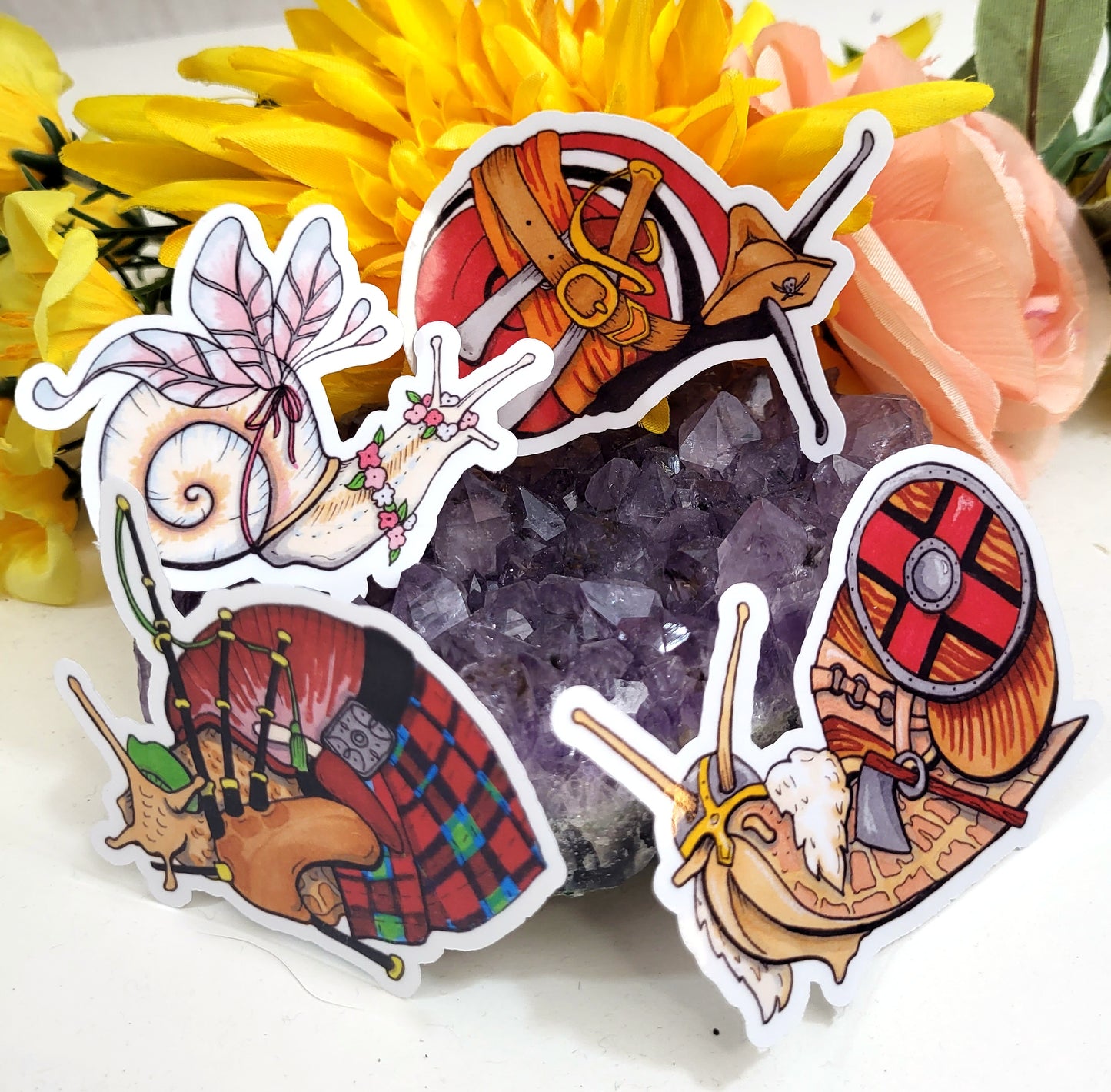 Snails Go to the Renaissance Faire Sticker Set