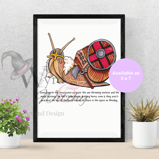 Snails Go to the Renaissance Fair Art Print
