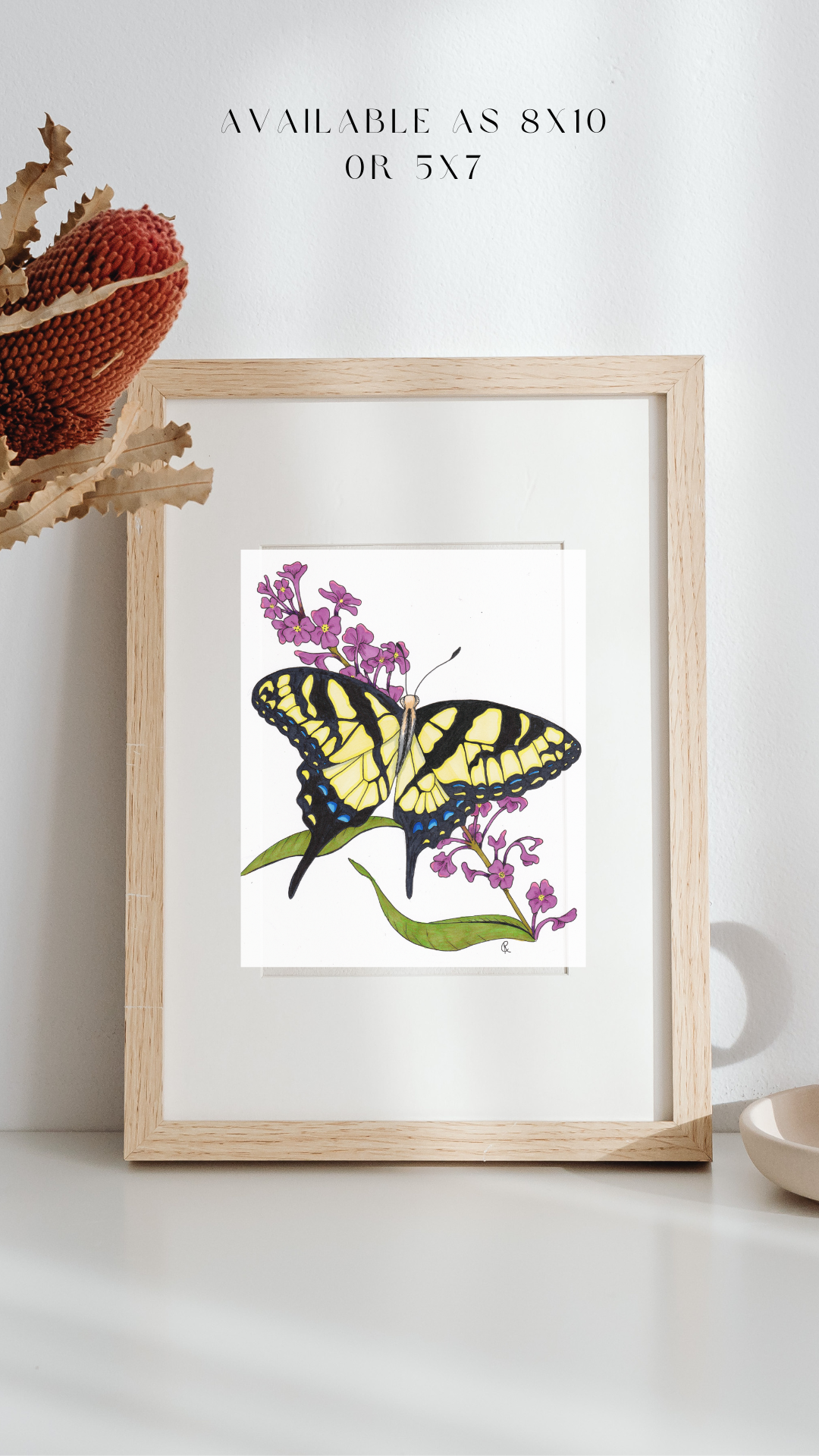 Yellow Swallowtail Butterfly Art Print