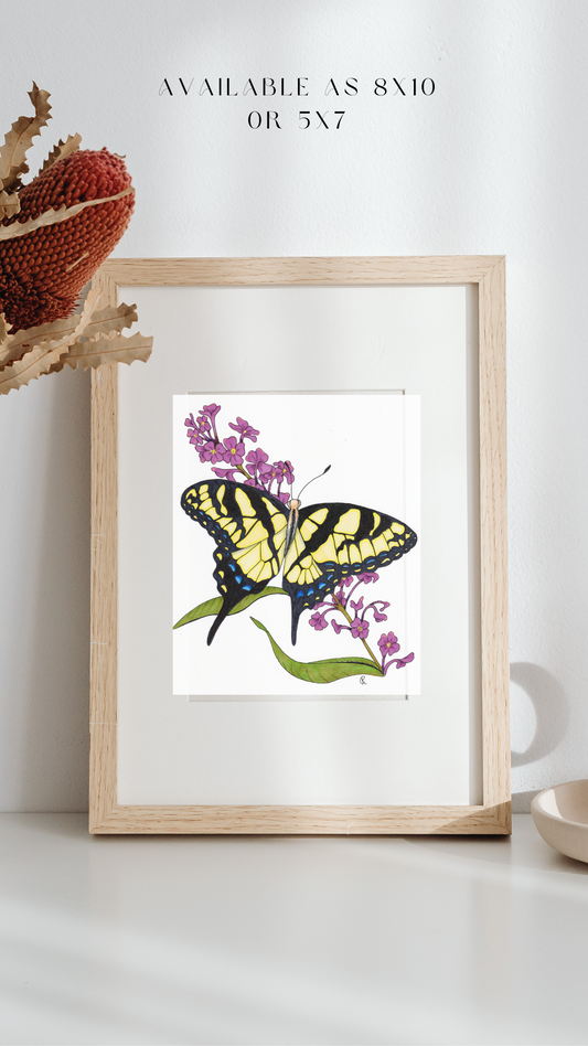 Yellow Swallowtail Butterfly Art Print