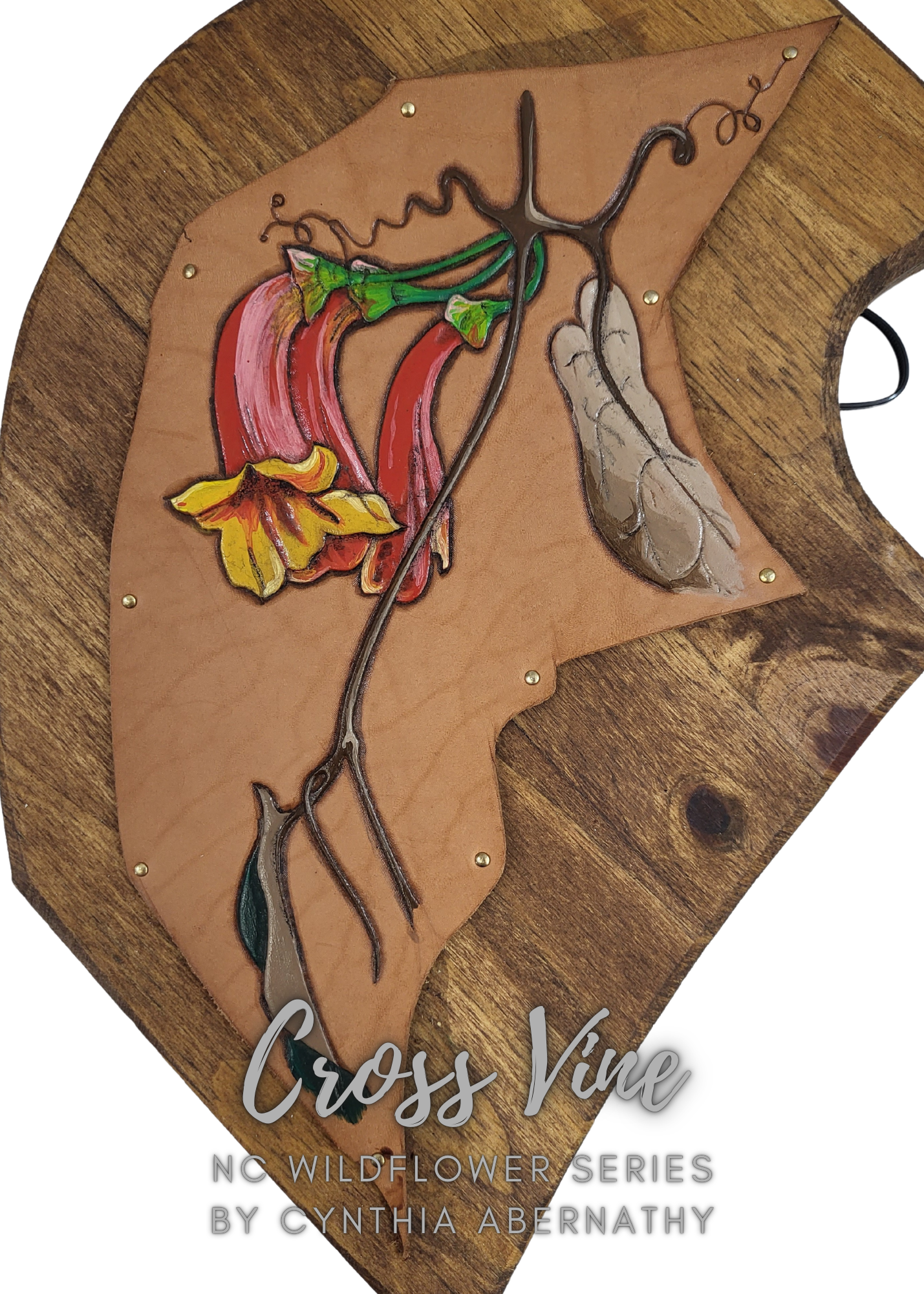 Crossvine Leather Wildflower Art