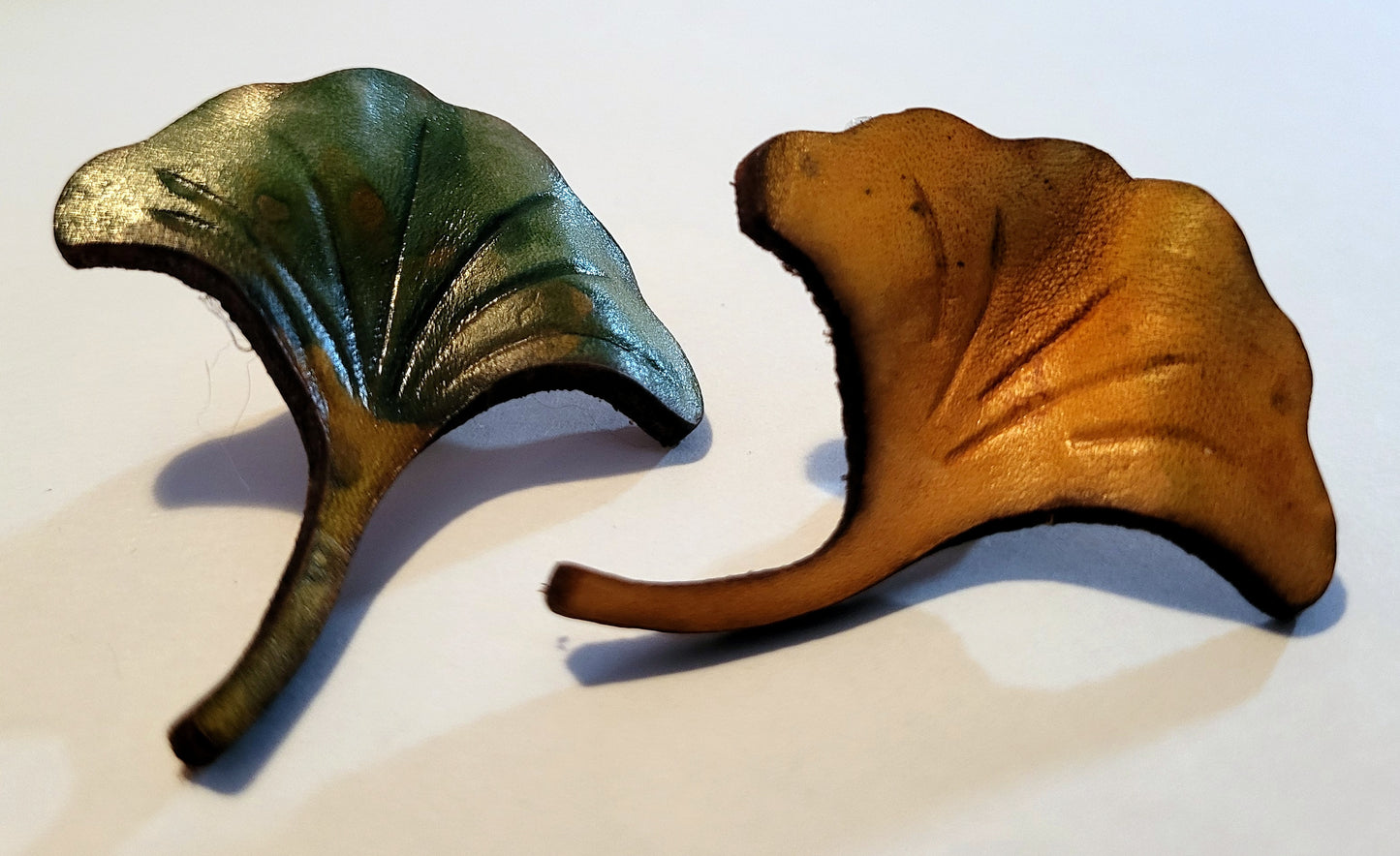 Ginko Leaf Leather Pin