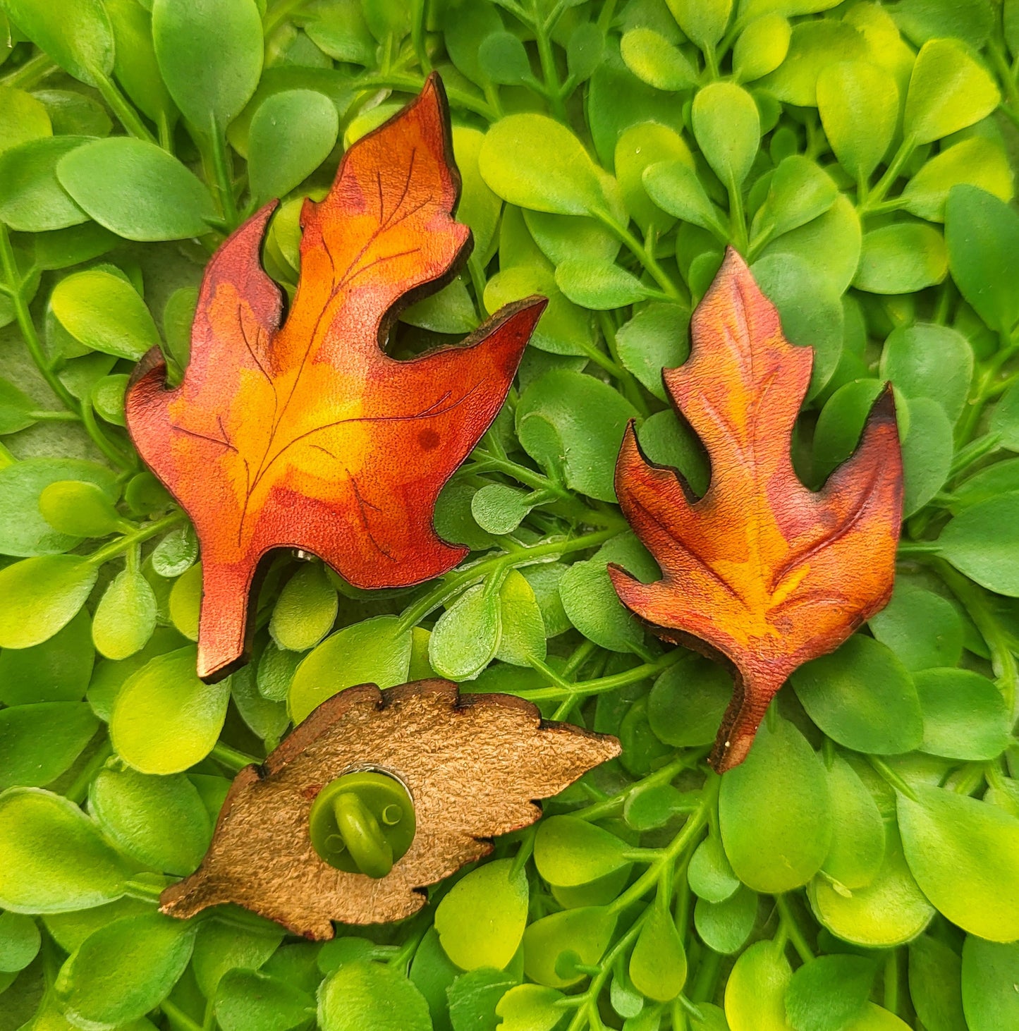 Mini Maple Leaf Leather Pin