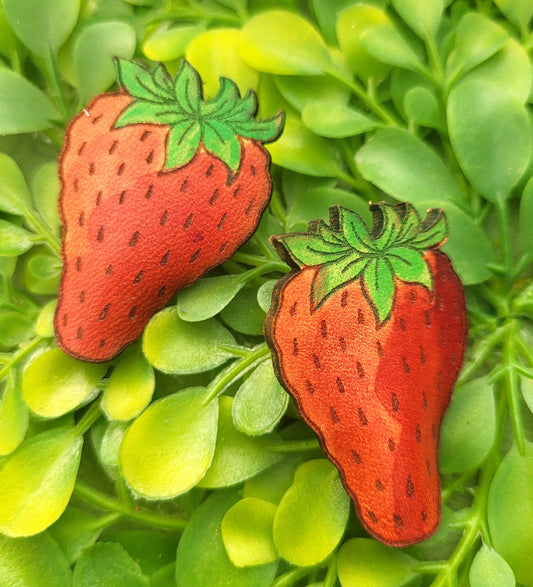 Strawberry Leather Pin