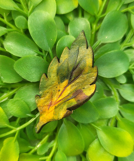 Mini Birch Leaf Leather Pin