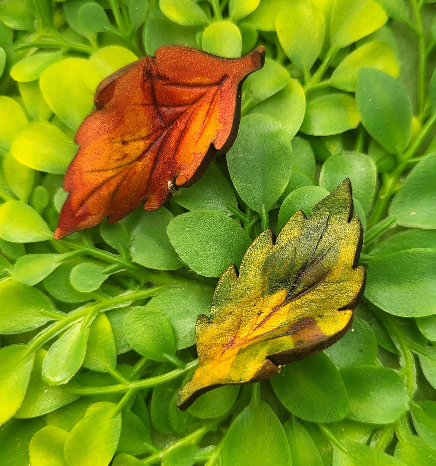 Mini Birch Leaf Leather Pin