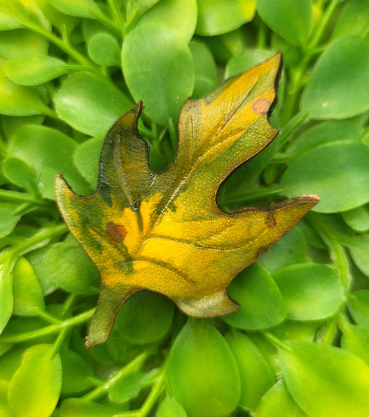 Mini Maple Leaf Leather Pin