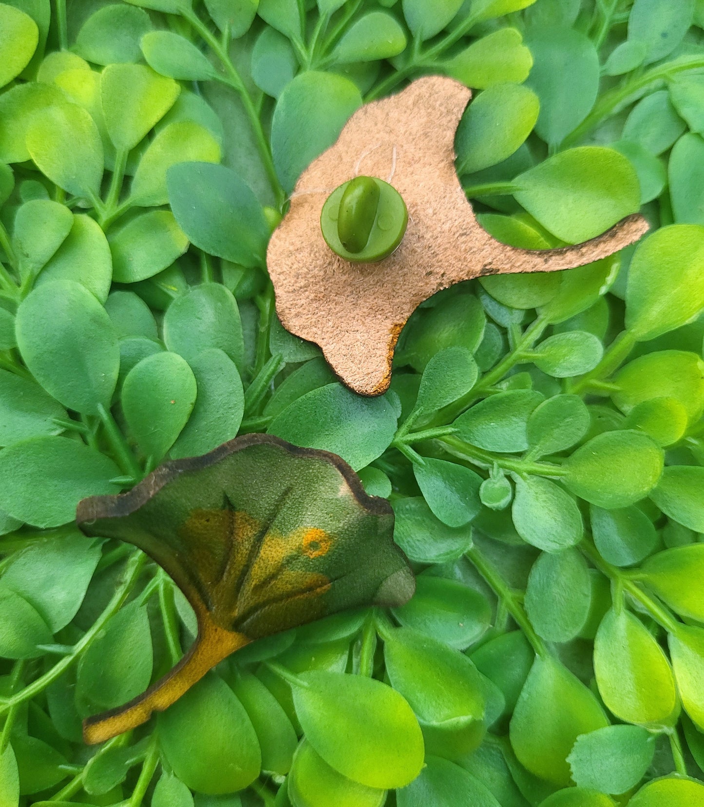 Gingko Leaf Leather Pin