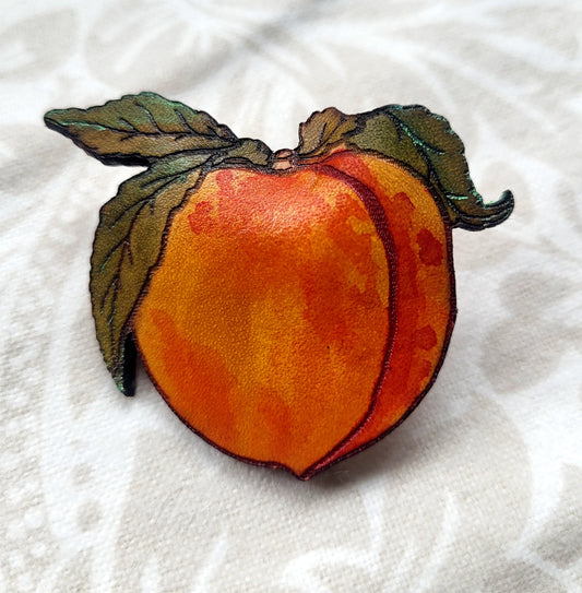 Peach Leather Pin
