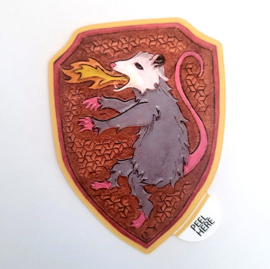 Fire-Breathing Oppossum Vinyl Art Sticker