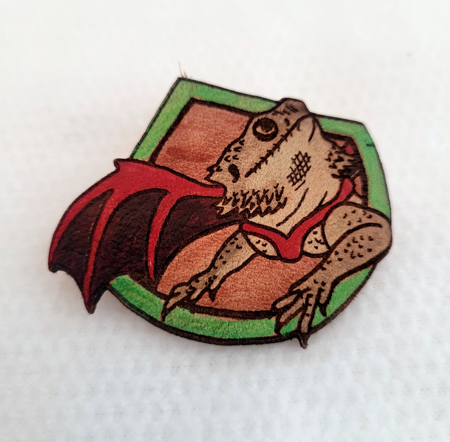 Bearded Dragon Leather Pin - September 2025 Limited Edition