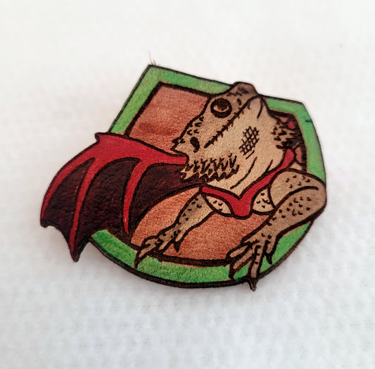 Bearded Dragon Leather Pin - September 2025 Limited Edition