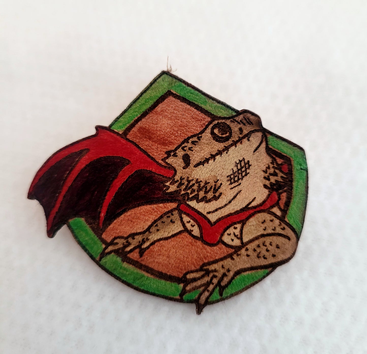 Bearded Dragon Leather Pin - September 2025 Limited Edition