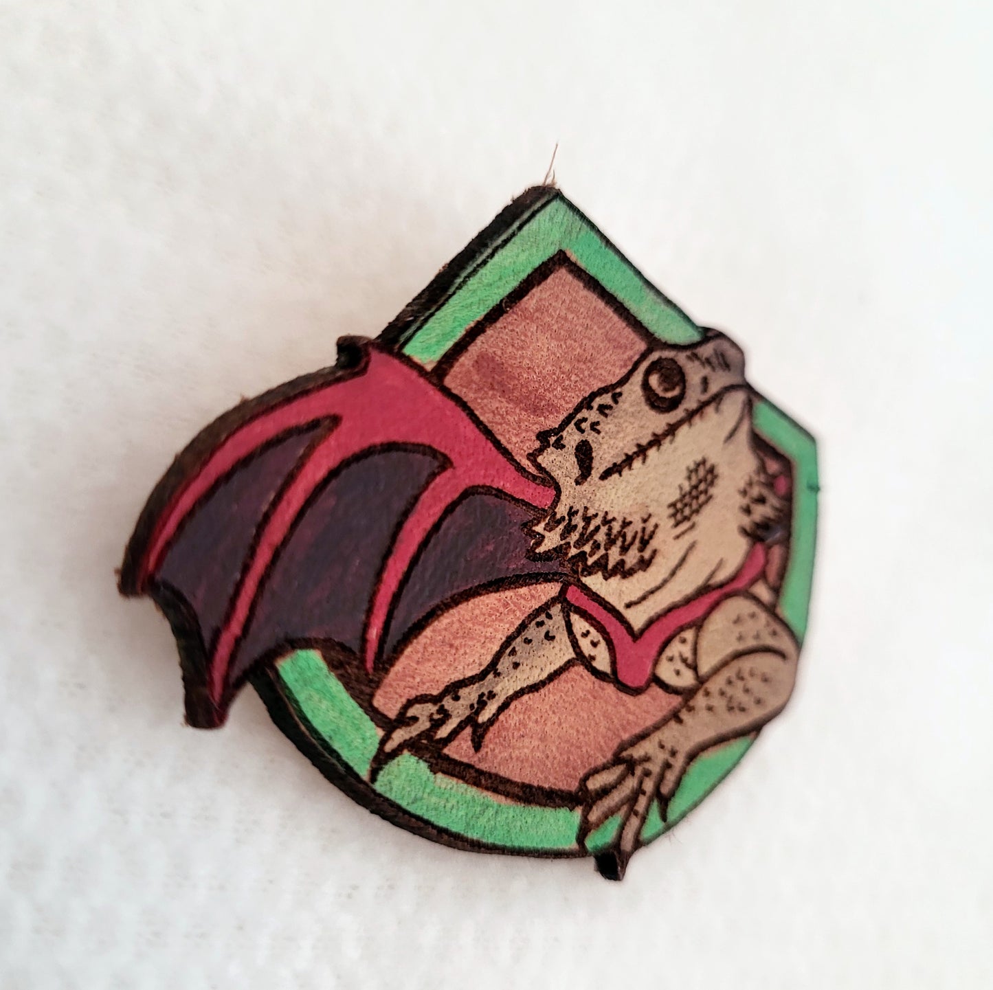 Bearded Dragon Leather Pin - September 2025 Limited Edition