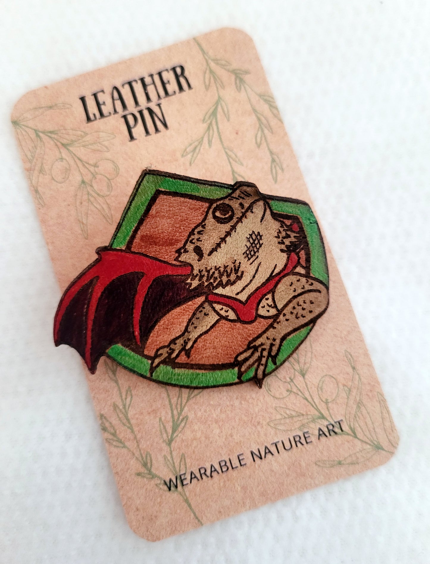 Bearded Dragon Leather Pin - September 2025 Limited Edition