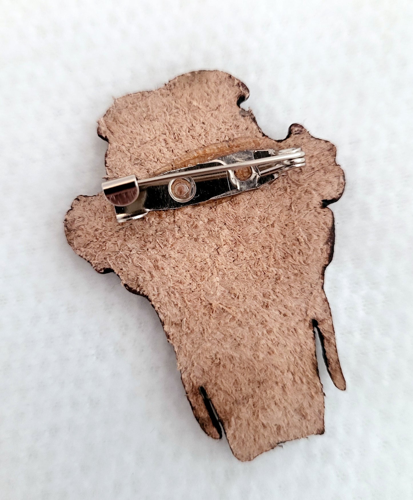 Sabertoothed Cat Skull Leather Nature Art Animal Paleontology Pin