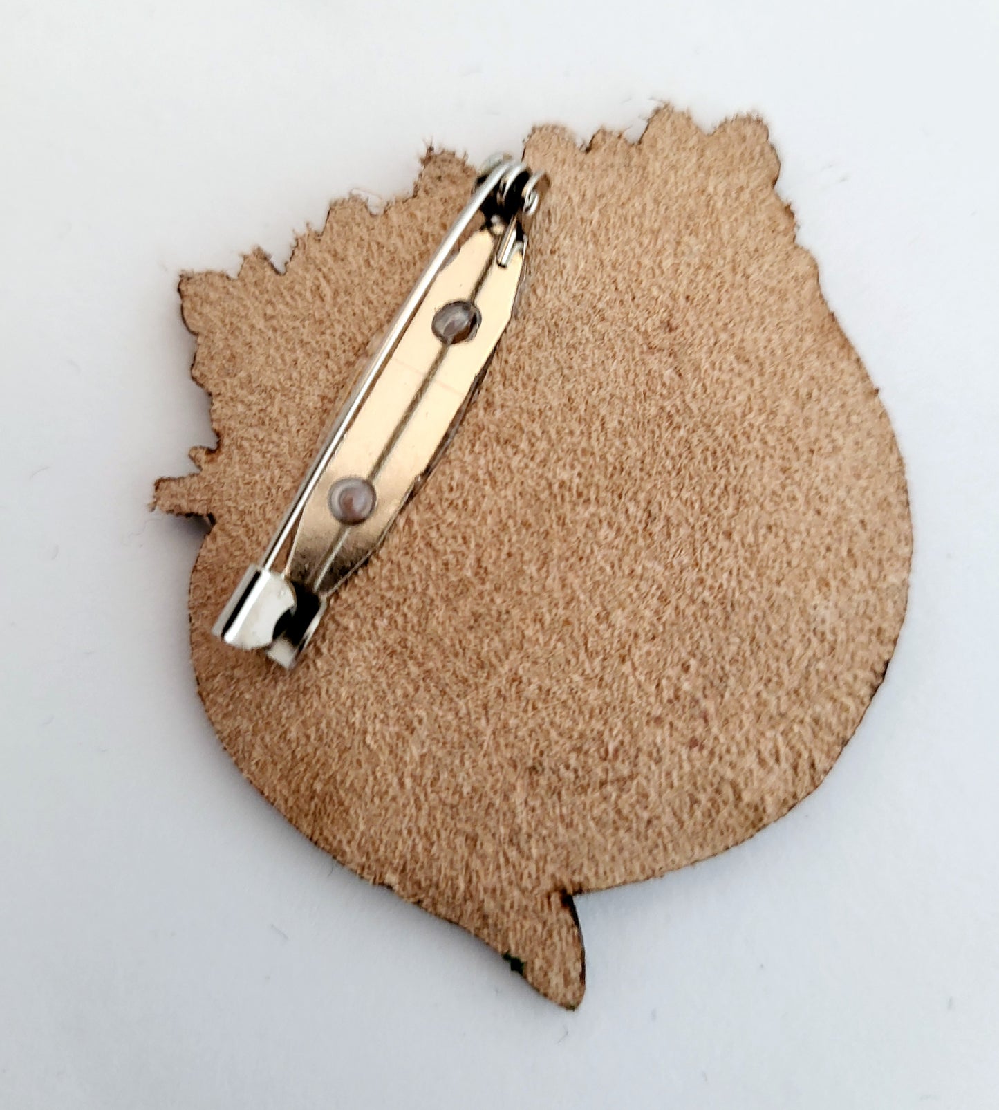 No Kings Orange Leather Nature Art Protest Pin