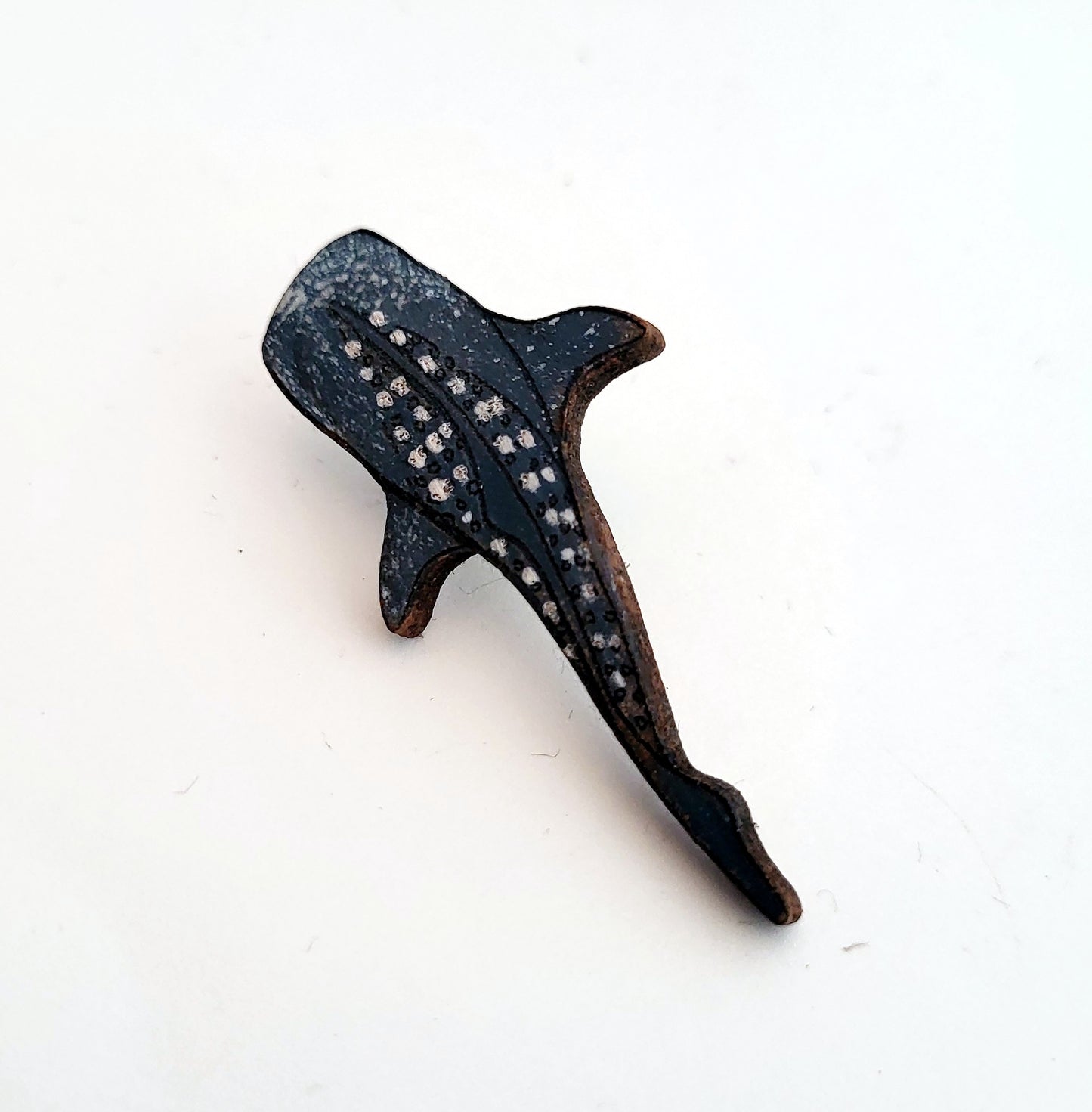 Whale Shark Leather Nature Art Animal Pin