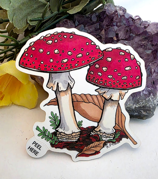 Fly Amanita Mushroom Vinyl Sticker
