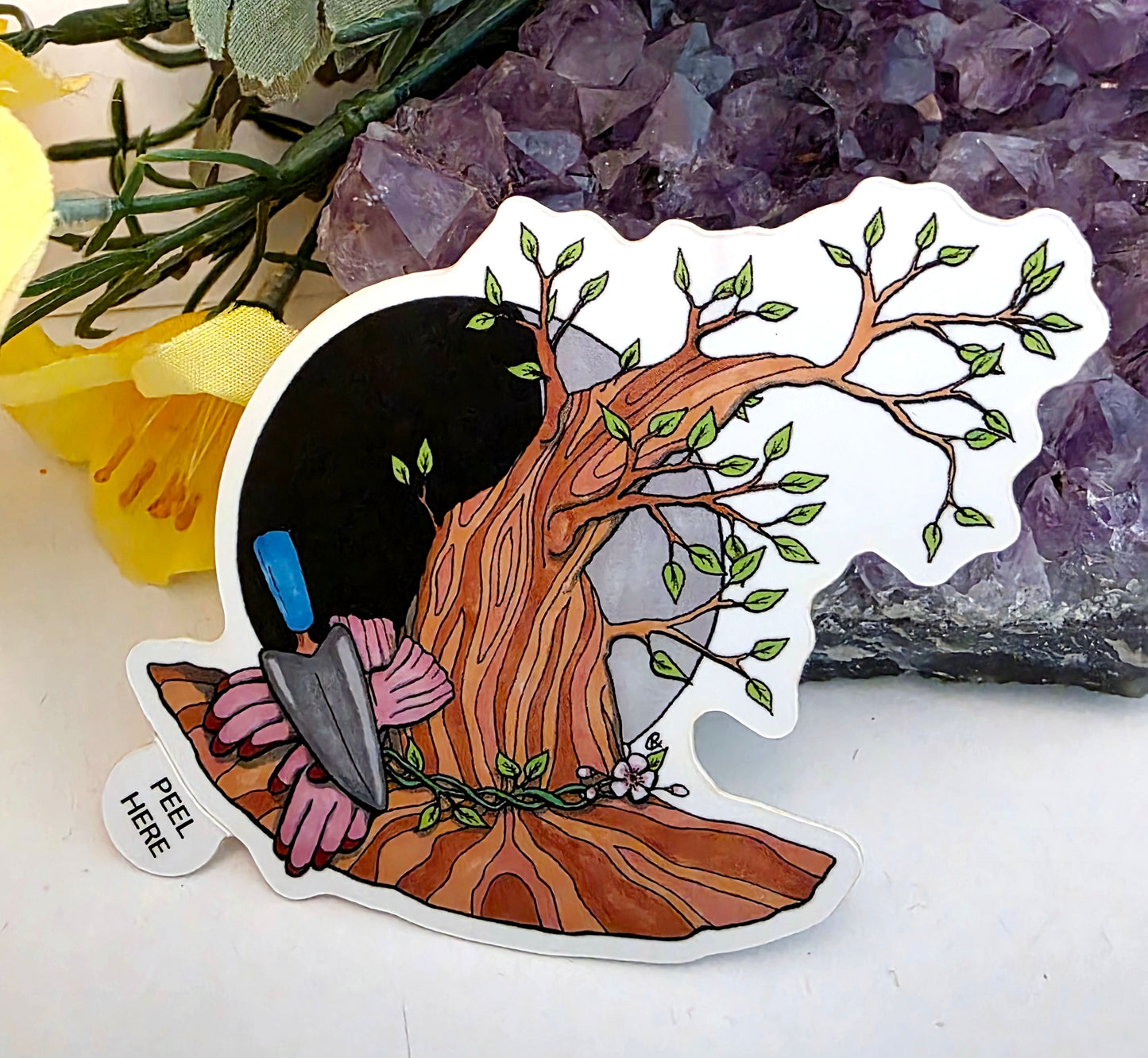 Arbor Day Witch Hat Vinyl Sticker