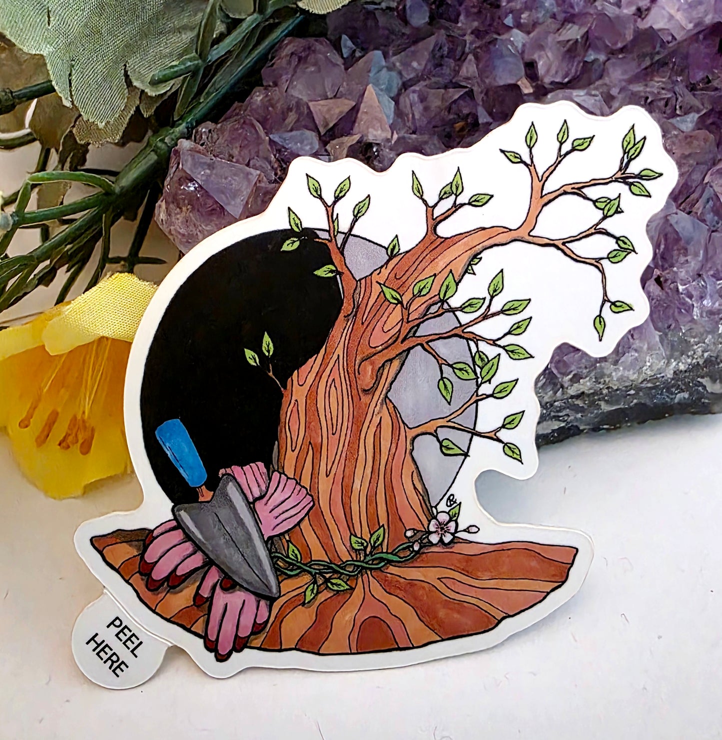 Arbor Day Witch Hat Vinyl Sticker