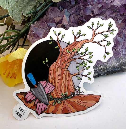 Arbor Day Witch Hat Vinyl Sticker
