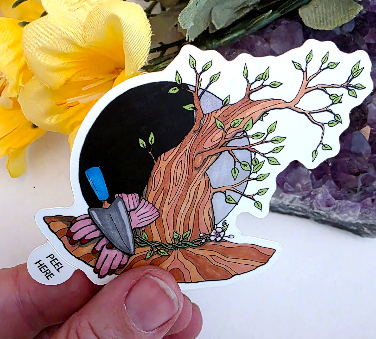 Arbor Day Witch Hat Vinyl Sticker