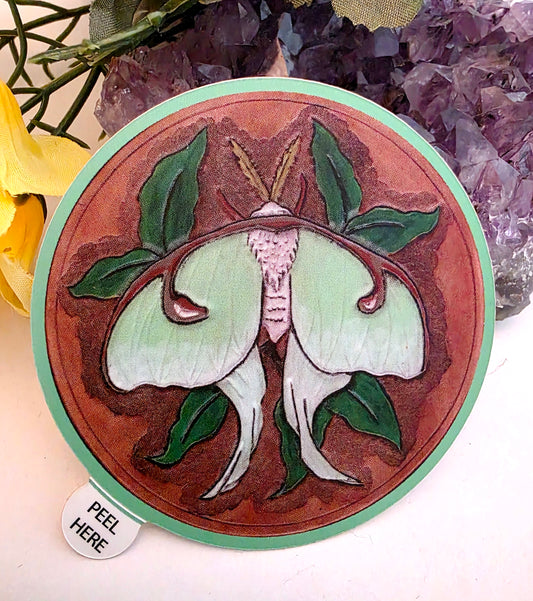 Mega Moth Round Sticker