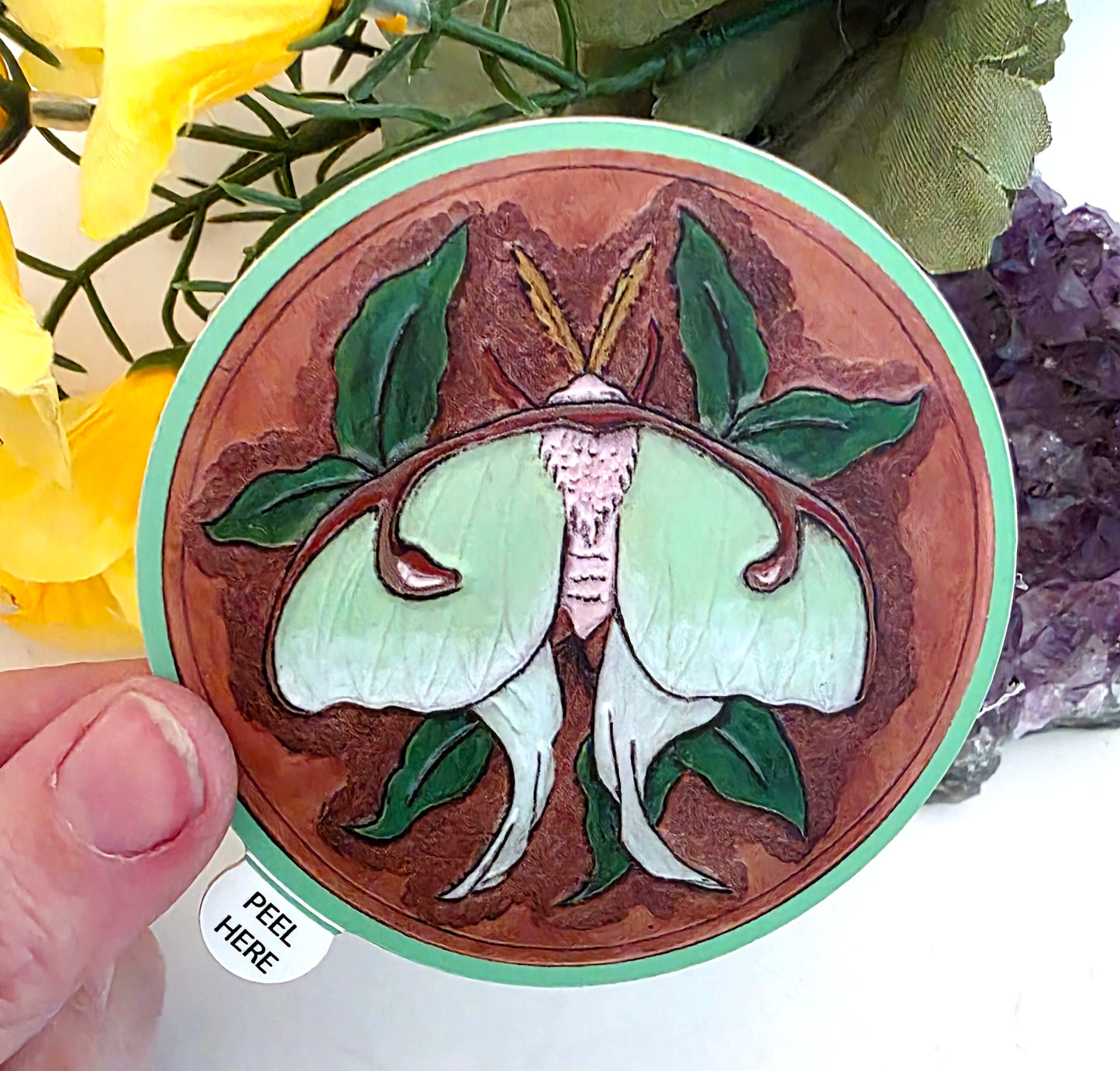 Mega Moth Round Sticker