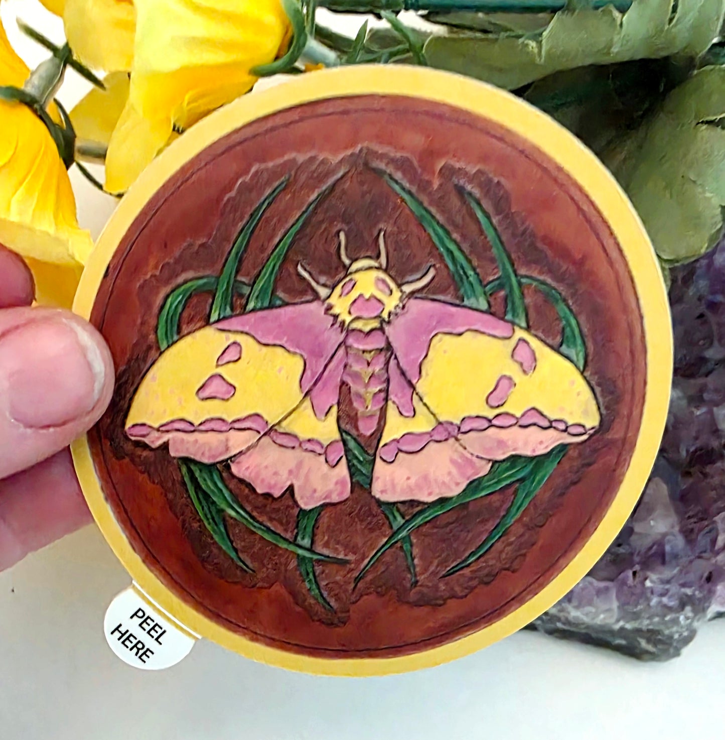 Mega Moth Round Sticker