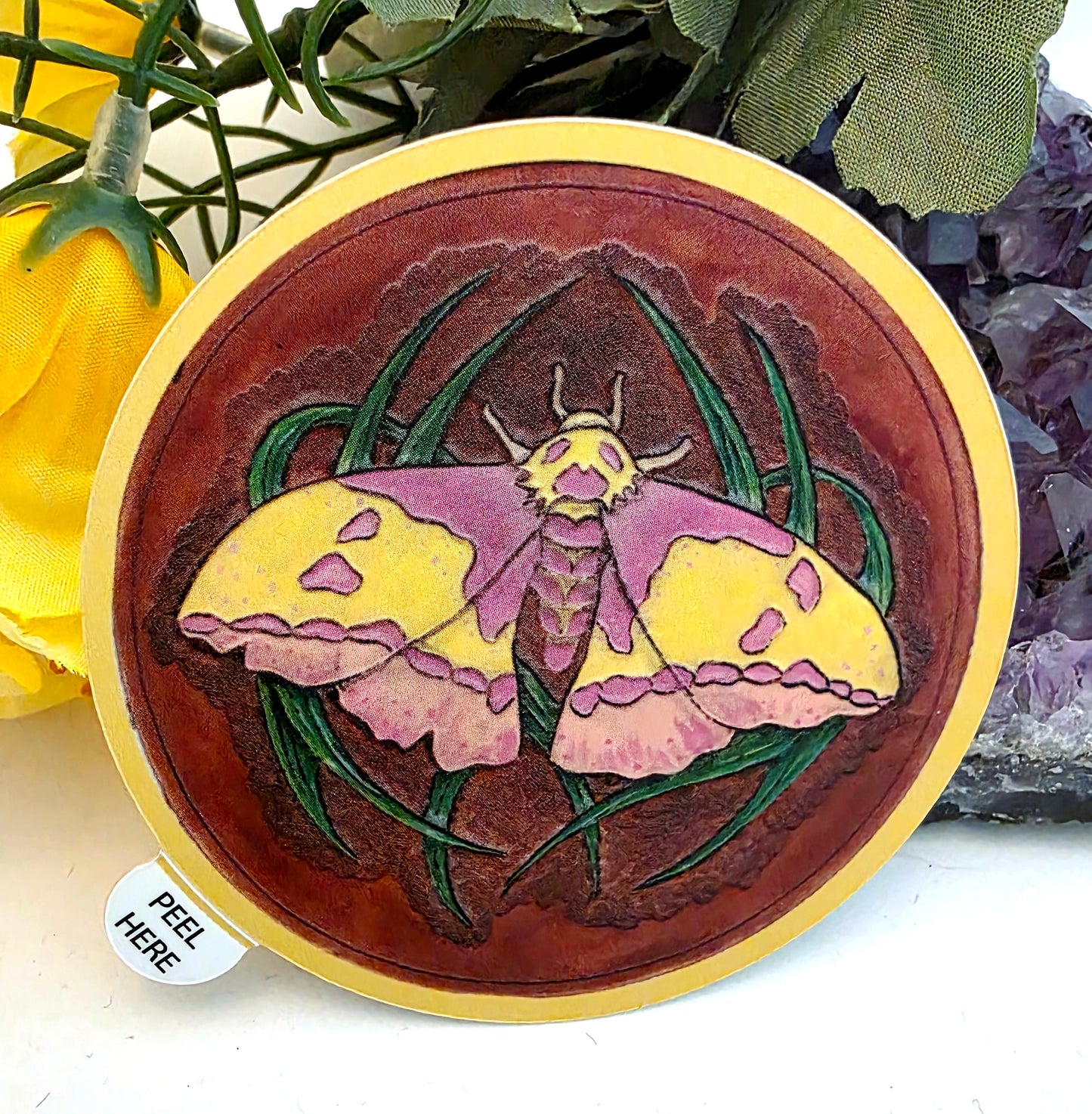 Mega Moth Round Sticker