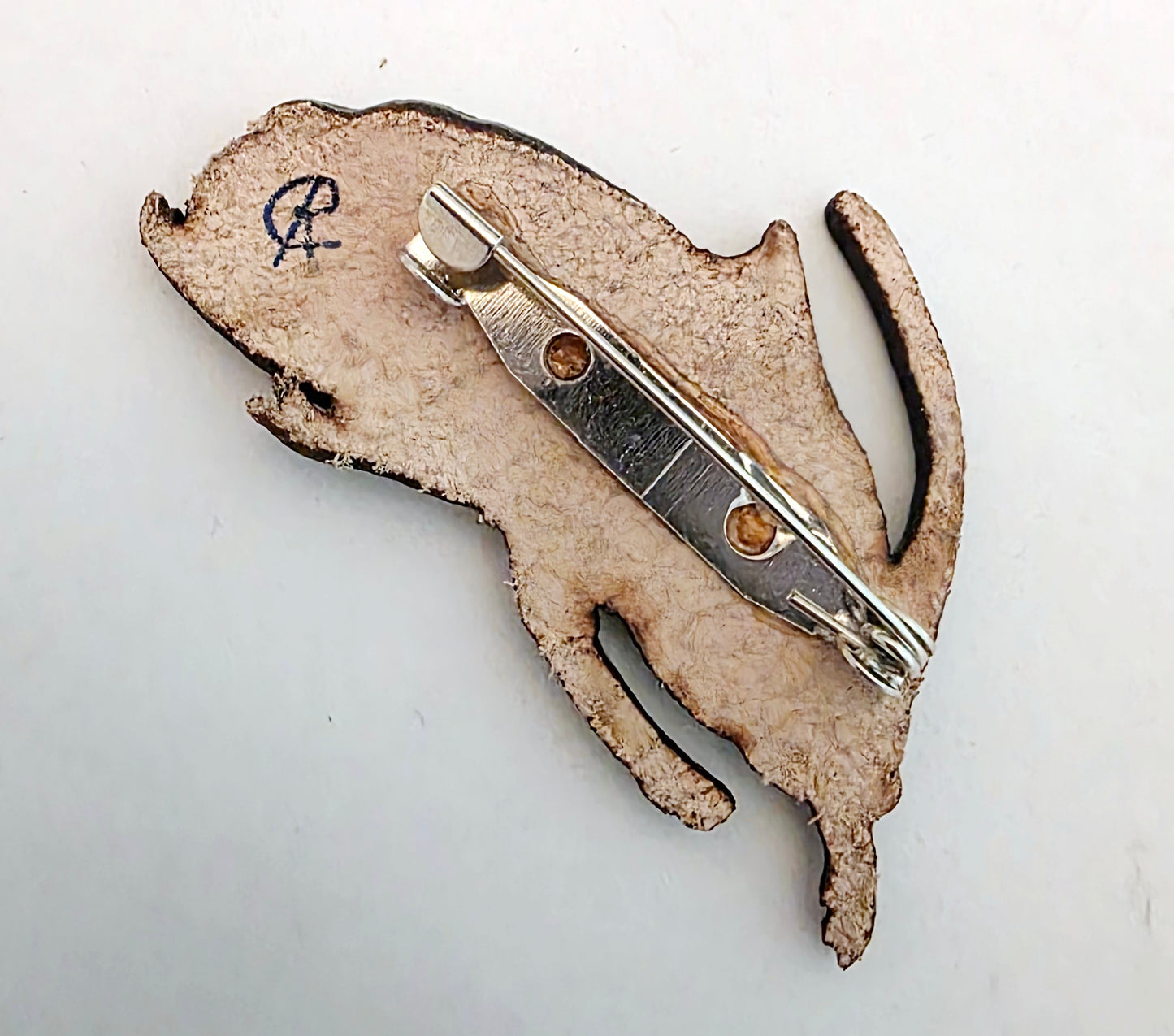 Rainbow Scarab Leather Nature Art Insect Animal Pin