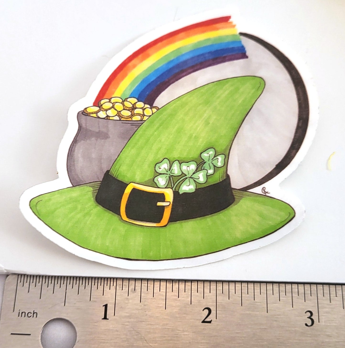 St Patrick's Day Witch Hat Vinyl Sticker