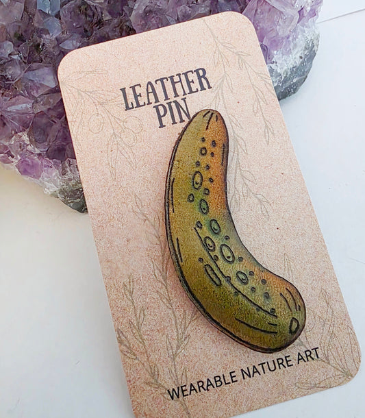 Pickle Leather Nature Art Plant Food Pin