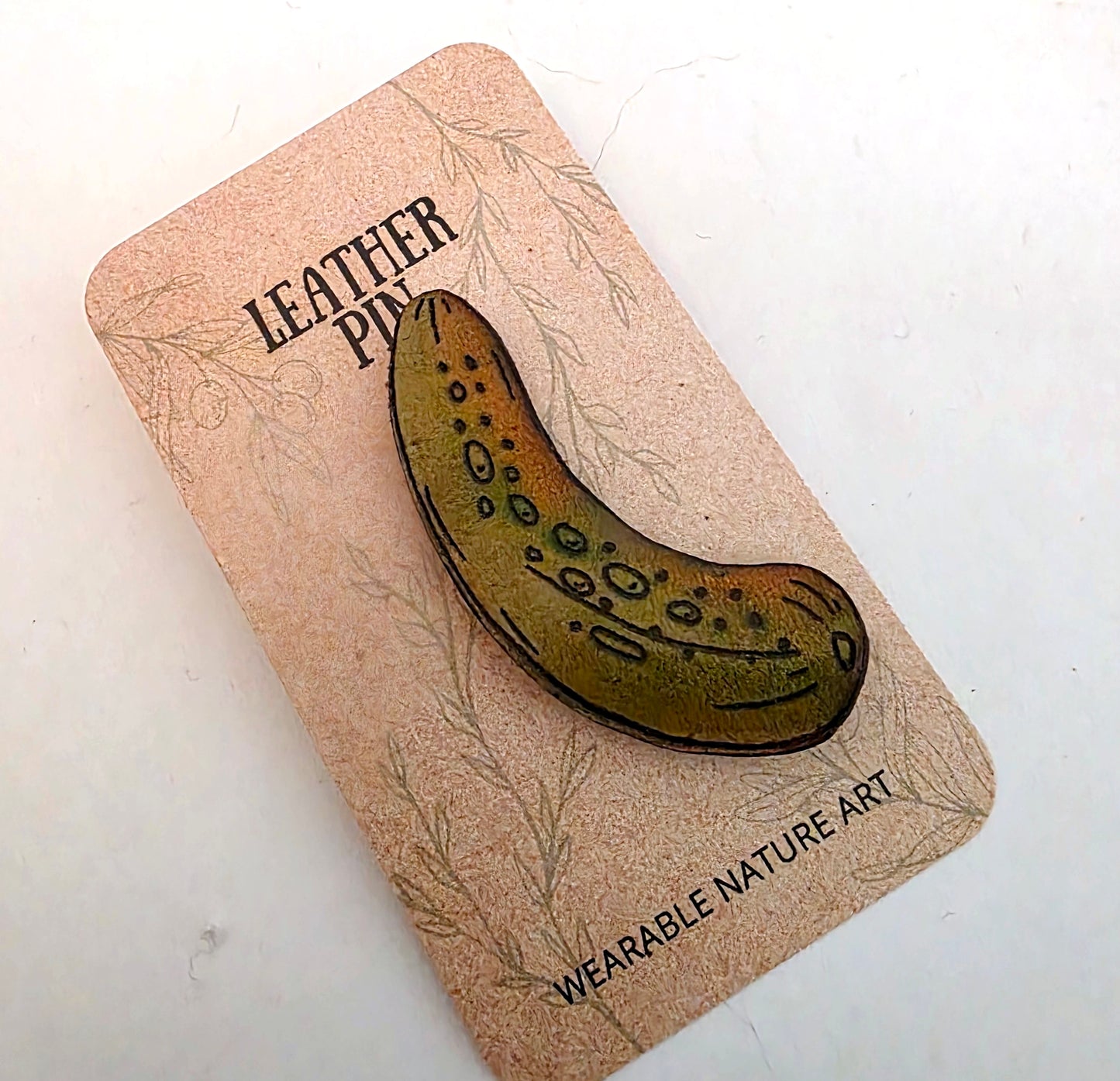 Pickle Leather Nature Art Plant Food Pin